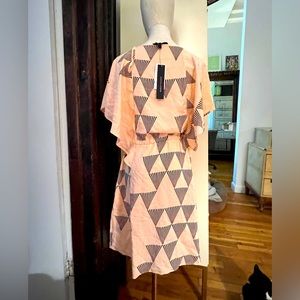 Anthropologie Cynthia Steffe kimono sleeve peach silk dress. Size 4 and 10 NWT